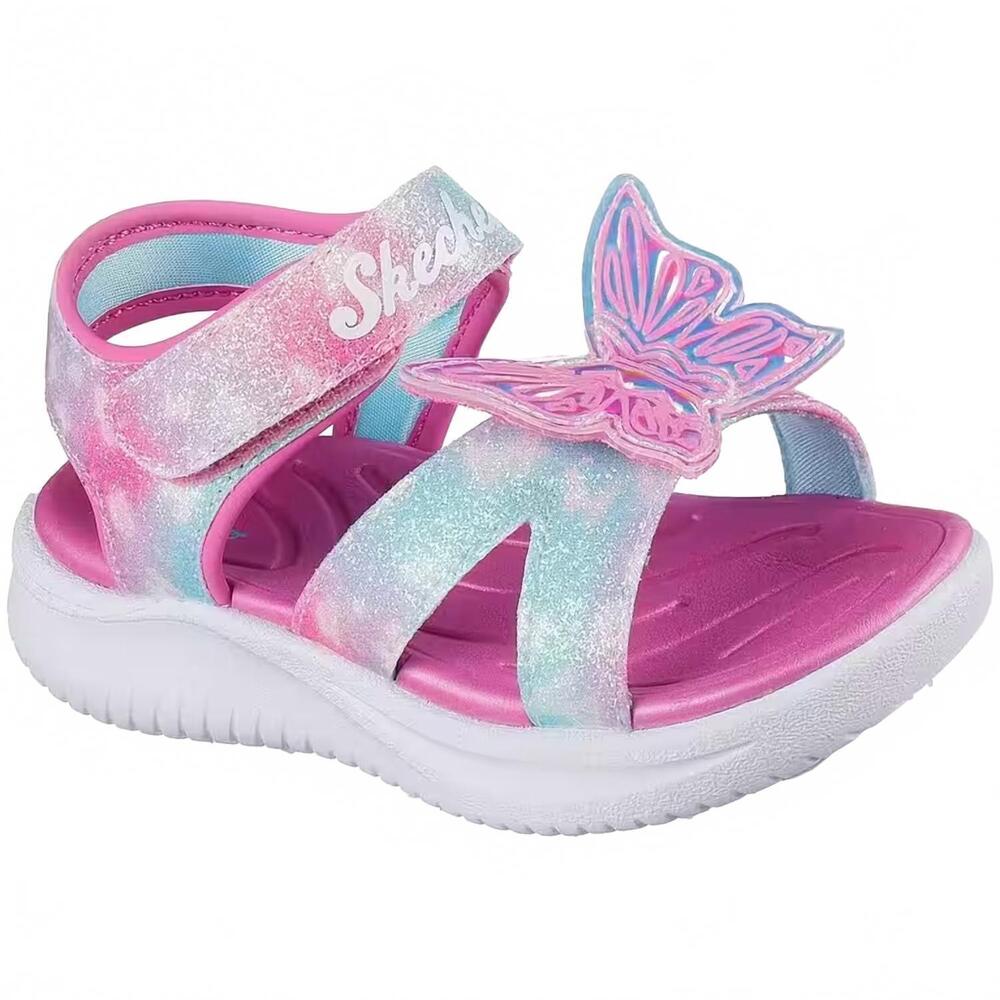 NEW SKECHERS little girls jumpstarts sandal-butterfly in pink
